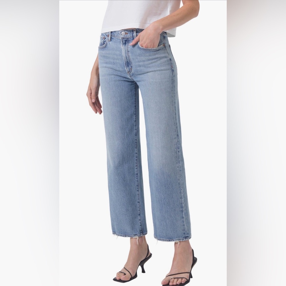AGOLDE Harper Ankle Wide Leg Jeans Hassle Wash Size 30